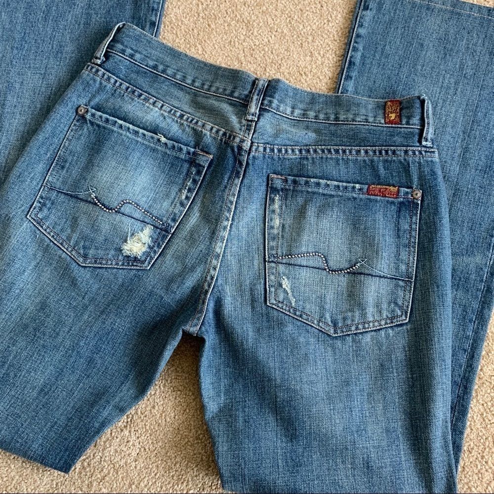 7 for all Mankind Jeans distressed size 31  boot - Picture 6 of 8